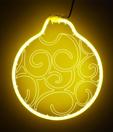 Светодиодная Фигура Шар 30 x 30 см Желтая, Гибкий Неон и Акрилайт, IP54