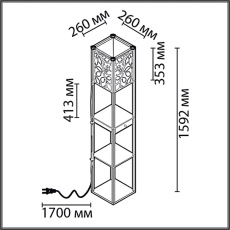 8092/1F COMFI LN25 черный/белый, дерево/текстиль Торшер Е27 1*60W 220V PRACTIC