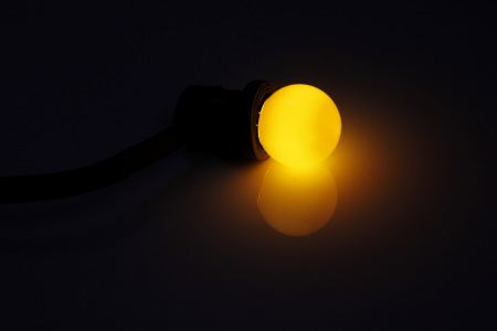 Лампа для белт-лайт LED G45 0.5W 220-240V Yellow E27 (ДИММИРУЕМАЯ) желтый новый завод