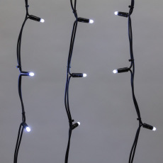 Гирлянда Айсикл (Бахрома) светодиодная 5х0,7 м, 152 LED, черный провод каучук, белое свечение NEON-NIGHT