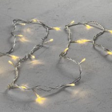 Гирлянда Нить 10м Золотой 24В, 100 LED, Провод Прозрачный ПВХ, IP54