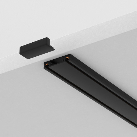 Шинопровод 2м Radity с заглушками в комплекте накладной черный, TRX084EC-112B