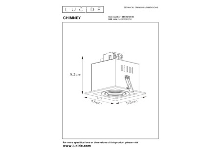 Встраиваемый светильник Lucide Chimney 09926/01/30