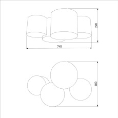 Потолочный светильник TK Lighting 4393 Mona Gray