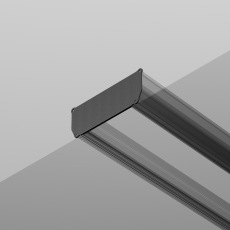 Заглушка декоративная черная 2шт. + фиксирующая черная 2шт. для профиля ALM-9940-SC