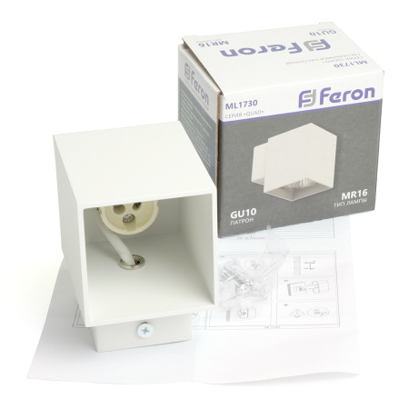 Светильник настенный Feron ML1730 QUAD MR16 35W, 230V, GU10, белый IP20
