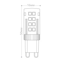 Лампа светодиодная, (5W) 230V G9 6400K JCD9, LB-432