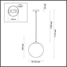 6509/1 SUSPENTIONI LN23 196 золотой Подвес E27 1*60W 220V SUMMER