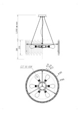 Подвесной светильник Coliseo E27х6, MOD136PL-06BS