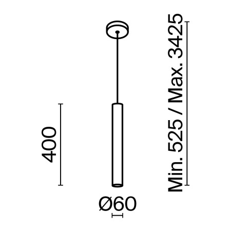 Подвесной светильник Pro Focus GU10x1, MOD161PL-01G1