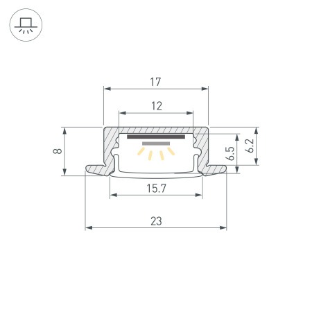 Профиль LINE-2308-F-2000 WHITE (Arlight, Алюминий)