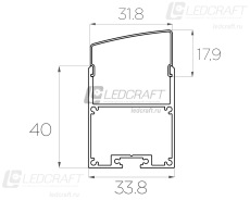 Профиль накладной алюминиевый LC-LP-4034-2 Anod