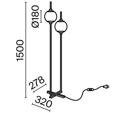 Напольный светильник (торшер) The Sixth Sense 3000К 12Вт, Z020FL-L12BK