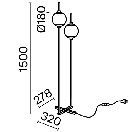 Напольный светильник (торшер) The Sixth Sense 3000К 12Вт, Z020FL-L12BK