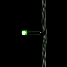 Гирлянда Нить 10м Зеленая 220В, 75 LED, Провод Черный Каучук, IP65