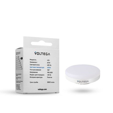 Светодиодная лампа GX53 6W Voltega 7771