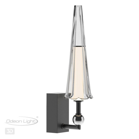 5429/5WL MODERN ODL_EX24 137 черный матов./прозрачный/металл/стекло/акрил Бра LED 5W 3000K 350Лм FUNGO