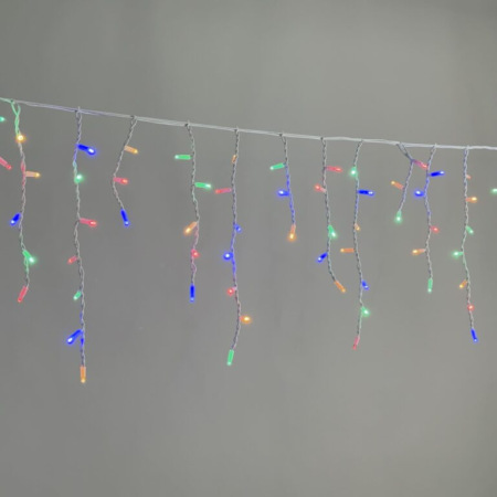 Гирлянда Бахрома 3,1 x 0,5 м Разноцветная 220В, 120 LED, Провод Белый Каучук, IP65