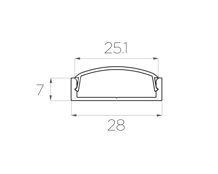 Профиль накладной алюминиевый LC-LP-0728-2 Anod