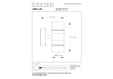 Уличный настенный светодиодный светильник Lucide Arne-Led 14867/11/12