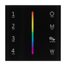 Панель Sens SMART-P30-RGBW Black (230V, 4 зоны, 2.4G) (Arlight, IP20 Пластик, 5 лет)