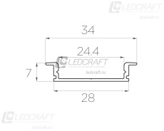 Профиль врезной алюминиевый LC-LPV-0734-2 Anod