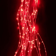 Гирлянда Роса "Конский Хвост" 2.5м Красная, 24В, 700 LED, Провод Прозрачный Проволока IP67