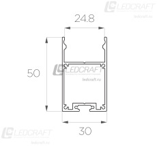 Профиль накладной алюминиевый LC-LP-5030-2 Anod