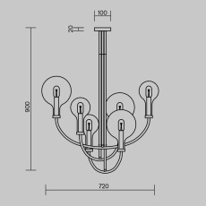 Подвесной светильник Status E14х6, MOD333PL-06B