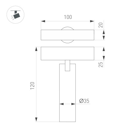 Светильник MAG-SPOT-25-R90-9W Warm3000 (WH, 30 deg, 24V) (Arlight, IP20 Металл, 5 лет)
