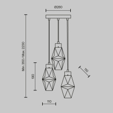 Подвесной светильник Cocktail time G9х3 MOD325PL-03G