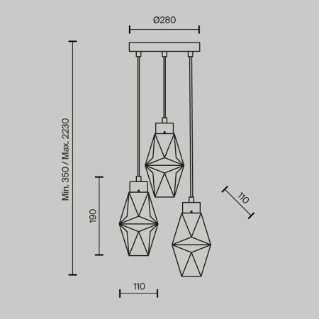 Подвесной светильник Cocktail time G9х3 MOD325PL-03G