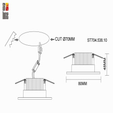 Встраиваемый светодиодный светильник ST Luce ST704.538.10