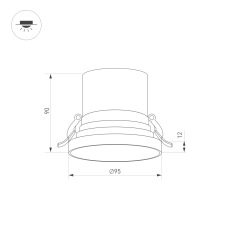 Светильник MS-VOLCANO-BUILT-R95-15W Day4000 (BK, 38 deg, 230V) (Arlight, IP20 Металл, 5 лет)