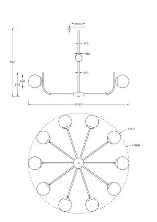 Подвесная люстра Maytoni Rendez-Vous MOD109PL-10BS