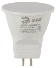 Лампа светодиодная ЭРА GU4 4W 4000K матовая LED MR11-4W-6000K-GU4 Б0049067
