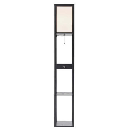 8092/1F COMFI LN25 черный/белый, дерево/текстиль Торшер Е27 1*60W 220V PRACTIC