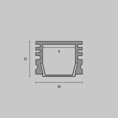 Алюминиевый профиль накладной 16x12, ALM005S-2M