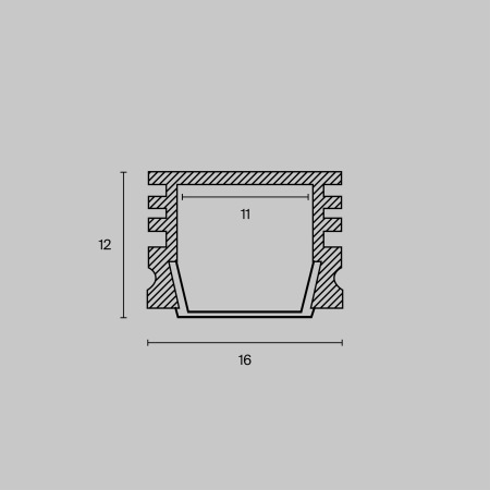 Алюминиевый профиль накладной 16x12, ALM005S-2M