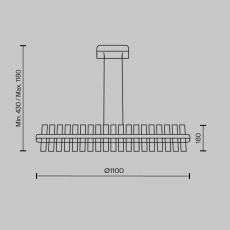 Подвесной светильник Mirage 3000K 48Вт, MOD173PL-L48BS3K
