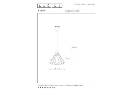 Подвесной светильник Lucide Kyara 78385/32/31