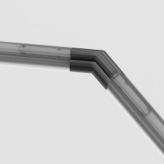 Угол-соединитель 135° Gravity встраиваемый черный TRA010CLO-42B