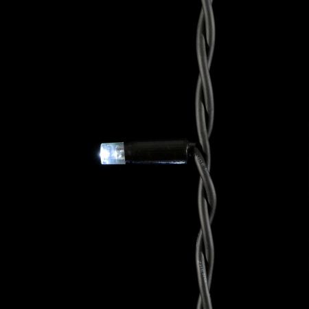 Гирлянда Занавес 2 x 3 м Белый с Мерцанием Каждого Диода, 600 LED, Провод Черный Каучук, IP54