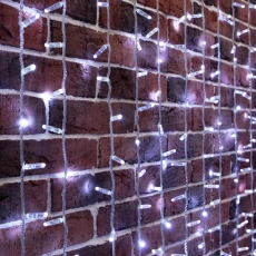 Гирлянда Занавес 2х9м 1200 LED БЕЛЫЙ прозрачный ПВХ IP65 эффект мерцания 230В