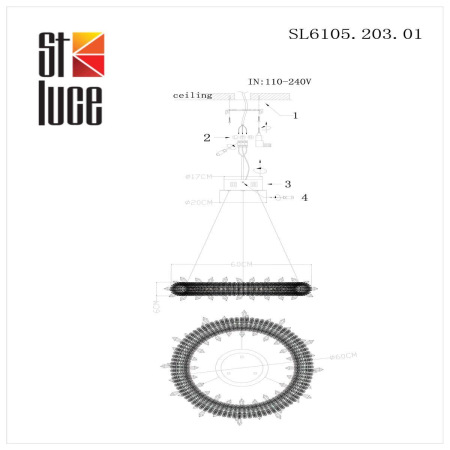 Подвесной светодиодный светильник ST Luce Lucchero SL6105.203.01