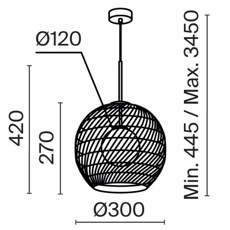 Подвесной светильник Cane G9х1, MOD204PL-01BG1