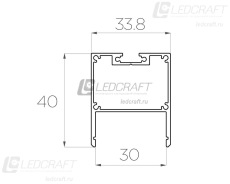 Профиль накладной алюминиевый LC-LP-4034-2 Anod