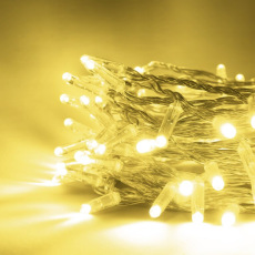 Гирлянда Нить с Колпачком 10м Шампань 24В, 100 LED, Провод Прозрачный ПВХ, IP65
