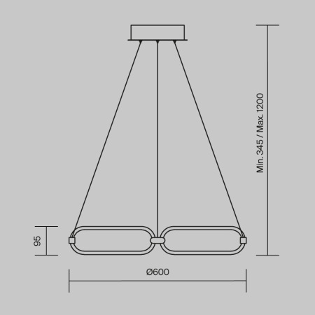 Подвесной светильник Chain 3000K 50Вт, MOD017PL-L50MG