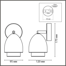 8000/1W MODERNI LN25 никель/никель металл/металл Настенный светильник Е14 40W 220V AVRORA